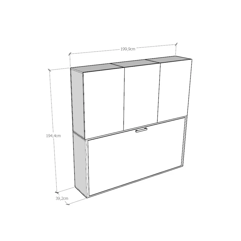 Eenpersoons Murphy-bed in verschillende samenstellingen - Samenwerking Viadurini