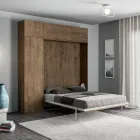 Queensize bed met verticale opklapbare kolom en wandmeubel - Magicompare Viadurini