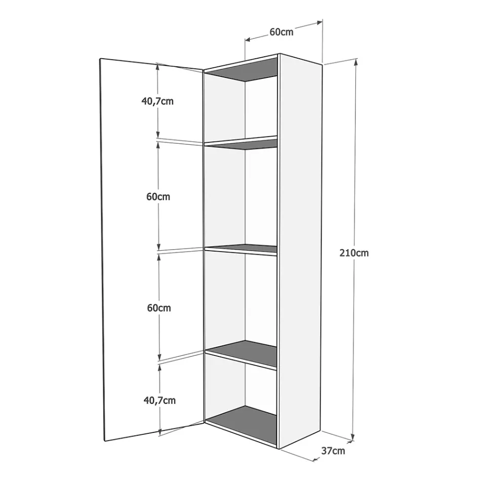 Queensize bed met verticale opklapbare kolom en wandmeubel - Magicompare Viadurini