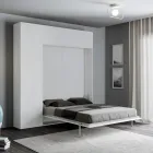 Queensize bed met verticale opklapbare kolom en wandmeubel - Magicompare Viadurini