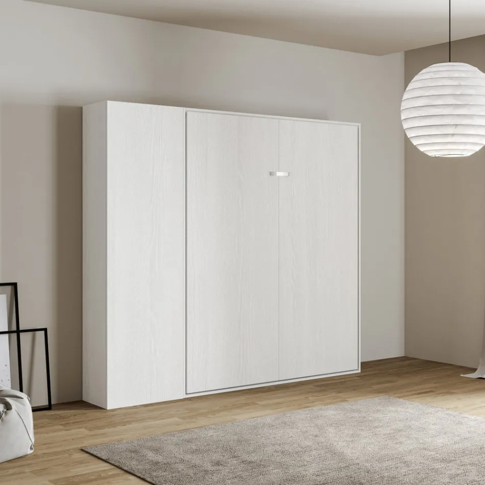 Queensize bed met verticale opklapbare zuil en kolom - Magicompare Viadurini