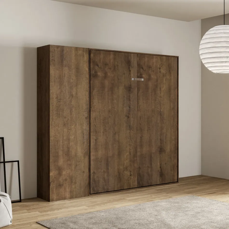 Queensize bed met verticale opklapbare zuil en kolom - Magicompare Viadurini