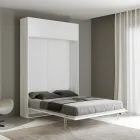 Queensize bed met verticale opklapbare kast en wandmeubel - Magicompare Viadurini
