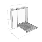 Verticaal opklapbaar Frans bed met kolom - Magicompare Viadurini