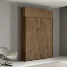 Verticaal opklapbaar Frans bed met wandmeubel - Magicompare Viadurini