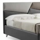 Bed met dubbele container bekleed met kunstleer Made in Italy - Raggino Viadurini