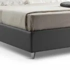 Bed met dubbele container bekleed met kunstleer Made in Italy - Raggino Viadurini