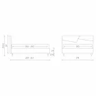 Bed met dubbele container bekleed met kunstleer Made in Italy - Raggino Viadurini