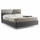 Bed met dubbele container bekleed met kunstleer Made in Italy - Raggino Viadurini