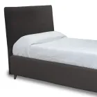 Eenpersoonsbed met stoffen hoofdeinde Made in Italy - Fiuto Viadurini