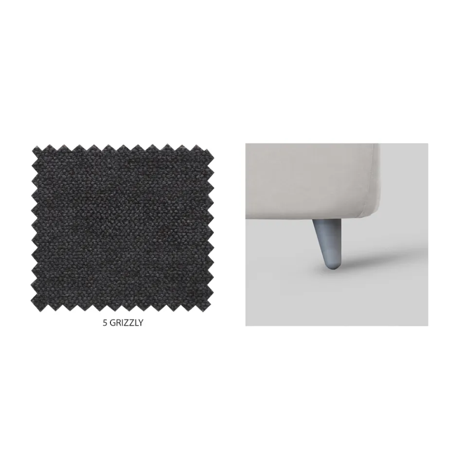 Eenpersoonsbed met stoffen hoofdeinde Made in Italy - Fiuto Viadurini