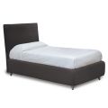 Klein tweepersoonsbed met stoffen hoofdeinde Made in Italy - Fiuto