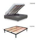 Groot bed met gevoerd hoofdeinde en voeteneinde Made in Italy - Aaron Viadurini