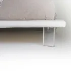 Gestoffeerd tweepersoonsbed van ecoleer of stof, gemaakt in Italië - Armonica Viadurini