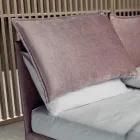 Tweepersoonsbed 160x190 met 2 zachte kussens met randplooien - Ernesta Viadurini