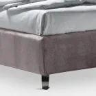 Tweepersoonsbed 160x190 met 2 zachte kussens met randplooien - Ernesta Viadurini