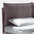 Tweepersoonsbed 160x190 met 2 zachte kussens met randplooien - Ernesta Viadurini