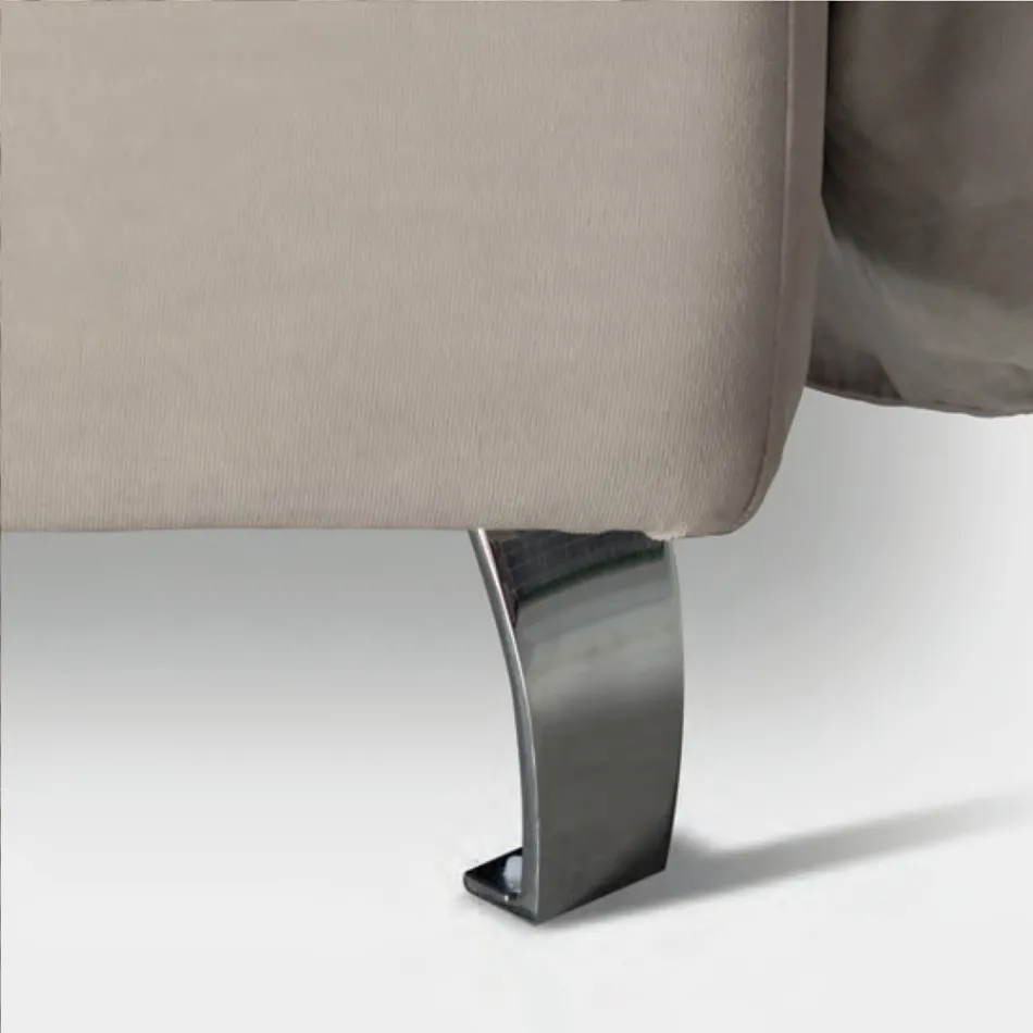 Tweepersoonsbed 160x190 met 2 zachte kussens in het hoofdeinde - Tramonti Viadurini