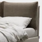 Tweepersoonsbed 160x190 met 2 zachte kussens in het hoofdeinde - Tramonti Viadurini