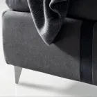 Tweepersoonsbed 160x190 met 2 tweekleurige verticale en parallelle strepen - Paolo Viadurini