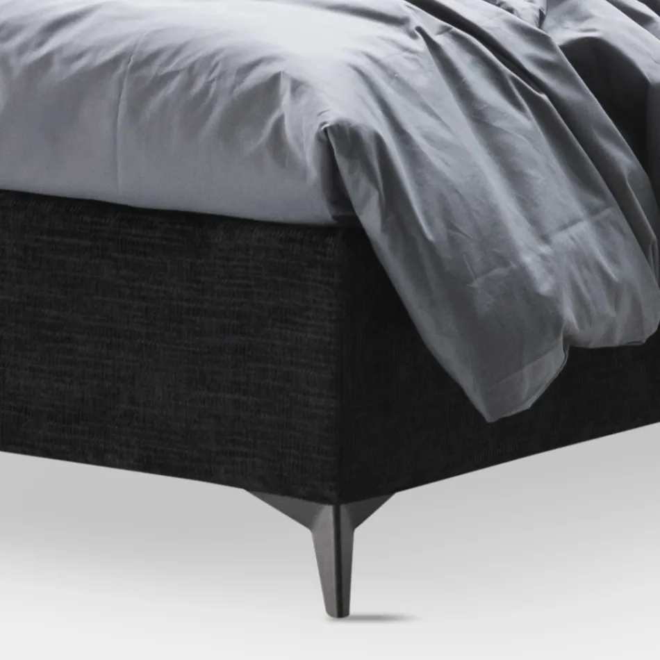 Tweepersoonsbed 160x190 met verticale reliëfkoorden - Mask Viadurini