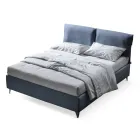 Tweepersoonsbed 160x190 met kussens die het hele hoofdeinde omsluiten - Charme Viadurini