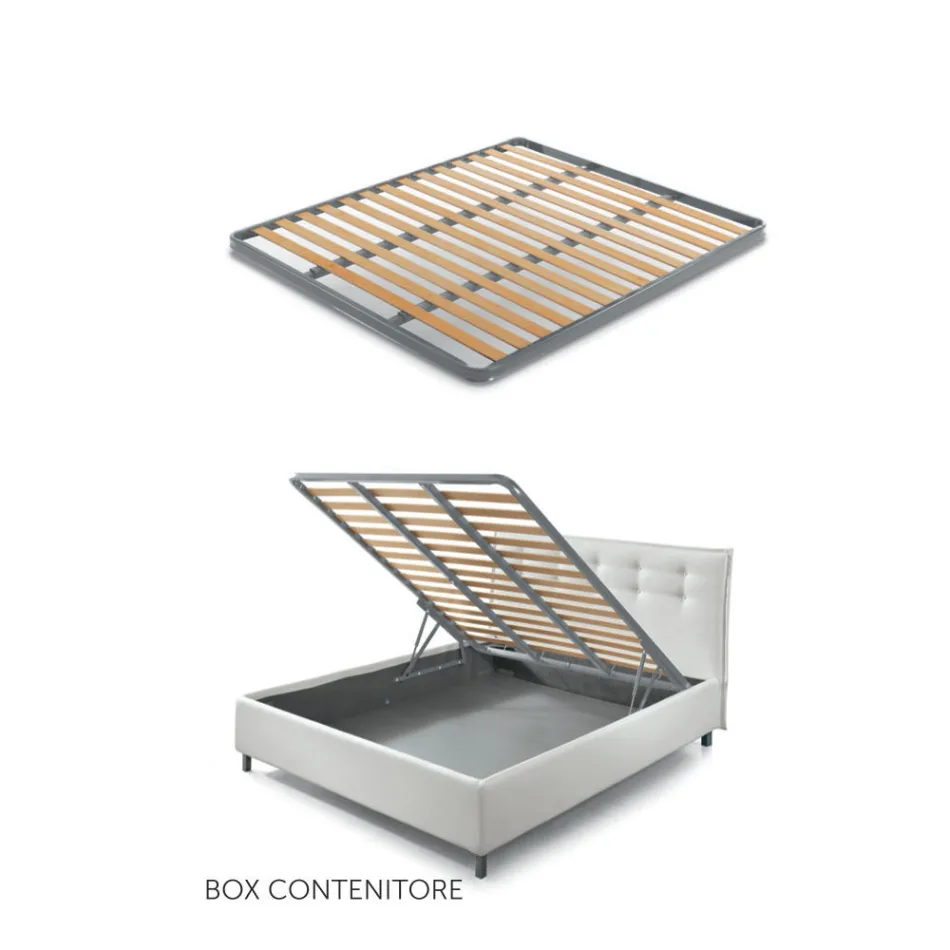 Tweepersoonsbed 160x190 met asymmetrische two-tone afwerking - Jasmine Viadurini