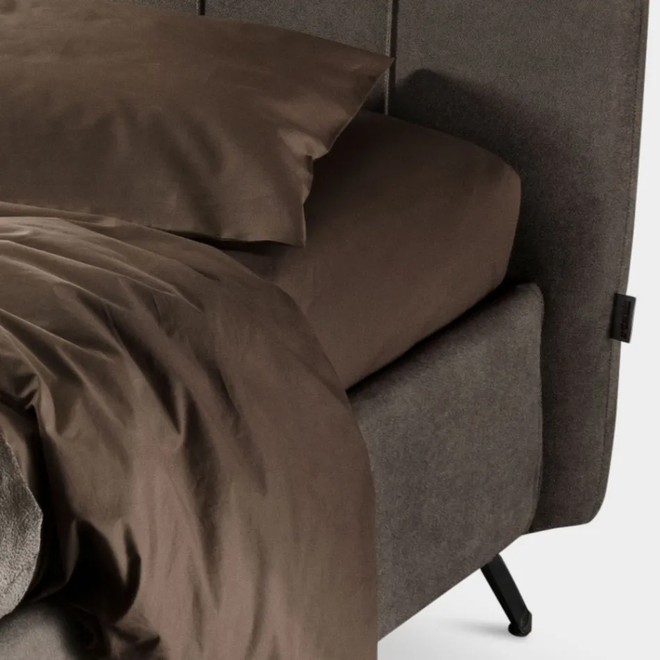 Tweepersoonsbed 160x190 met vulling met verticale koordprofielen - Nices Viadurini