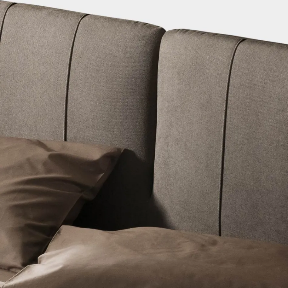 Tweepersoonsbed 160x190 met vulling met verticale koordprofielen - Nices Viadurini