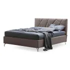 Tweepersoonsbed 160x190 met geometrisch quiltwerk - Ciottolino Viadurini