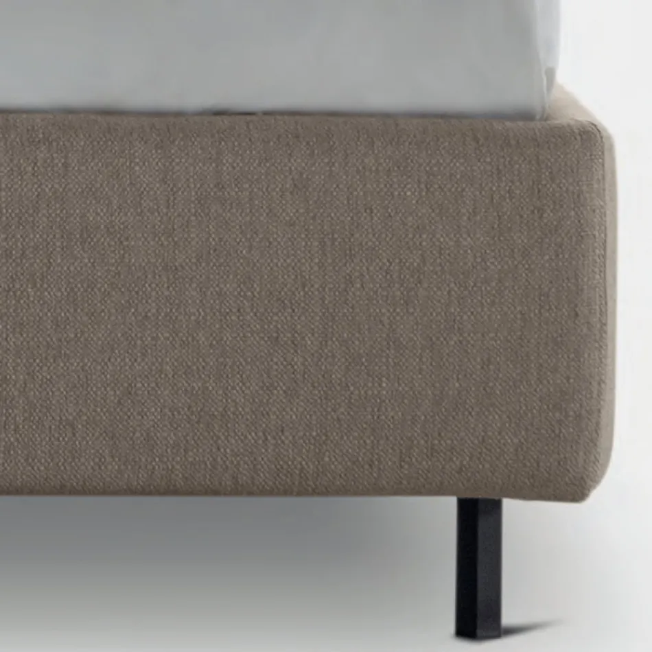 Tweepersoonsbed 160x190 met gebogen lijnen en knoppen Gemaakt in Italië - Oriente Viadurini