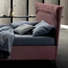 Tweepersoonsbed 160x190 met gebogen lijnen en dubbele gewatteerde band - Gioie Viadurini
