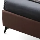 Tweepersoonsbed 160x190 met gebogen lijnen en dubbele gewatteerde band - Gioie Viadurini