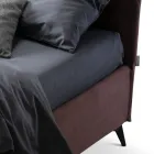 Tweepersoonsbed 160x190 met gebogen lijnen en dubbele gewatteerde band - Gioie Viadurini