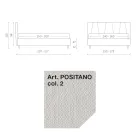 Tweepersoonsbed 160x190 met schuine koordprofielen in het hoofdeinde - Euforie Viadurini