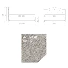 Tweepersoonsbed 160x190 met omlopend geplooid hoofdbord en knopen - Rest Viadurini