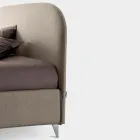 Tweepersoonsbed 160x190 met gebogen hoofdeinde Gemaakt in Italië - Oriente Viadurini