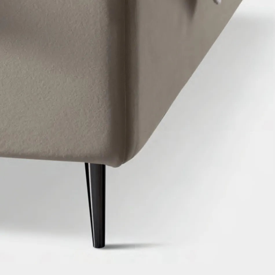 Tweepersoonsbed 160x190 met quiltwerk met brede verticale banden - Magan Viadurini