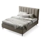 Tweepersoonsbed 160x190 met quiltwerk met brede verticale banden - Magan Viadurini