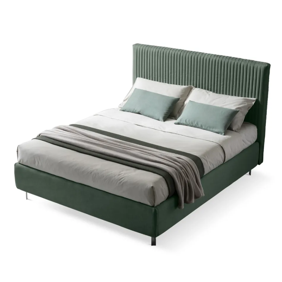 Tweepersoonsbed 160x190 met Multi-Stripe Smalle Band Quilting - Meduse Viadurini