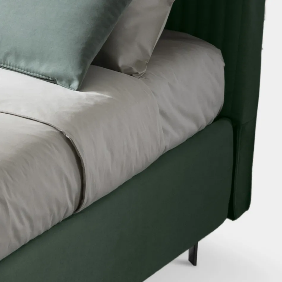 Tweepersoonsbed 160x190 met Multi-Stripe Smalle Band Quilting - Meduse Viadurini