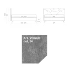 Tweepersoonsbed 160x190 met quiltwerk van kruiscurven - Zonnebloem Viadurini