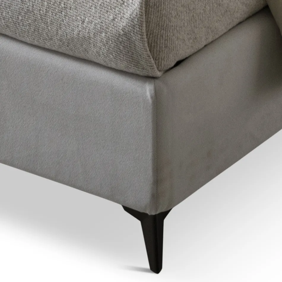 Tweepersoonsbed 160x190 in stof met metalen poten Made in Italy - Dreams Viadurini