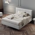Tweepersoonsbed 160x190 in stof met metalen poten Made in Italy - Dreams