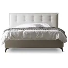 Tweepersoonsbed 160x190 in stof met hoofdbord met knopen Made in Italy - Dreams Viadurini