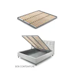 Tweepersoonsbed 160x190 in stof met hoofdbord met knopen Made in Italy - Dreams Viadurini