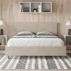 Tweepersoonsbed 160x200 cm met hoofdbord van microvezel, gemaakt in Italië - Pallone Viadurini