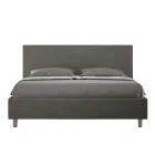 Tweepersoonsbed 160x200 cm met hoofdbord van microvezel, gemaakt in Italië - Pallone Viadurini