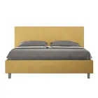 Tweepersoonsbed 160x200 cm met hoofdbord van microvezel, gemaakt in Italië - Pallone Viadurini