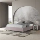 Tweepersoonsbed 160x200 cm, bekleed met microvezel, gemaakt in Italië - Athlete Viadurini